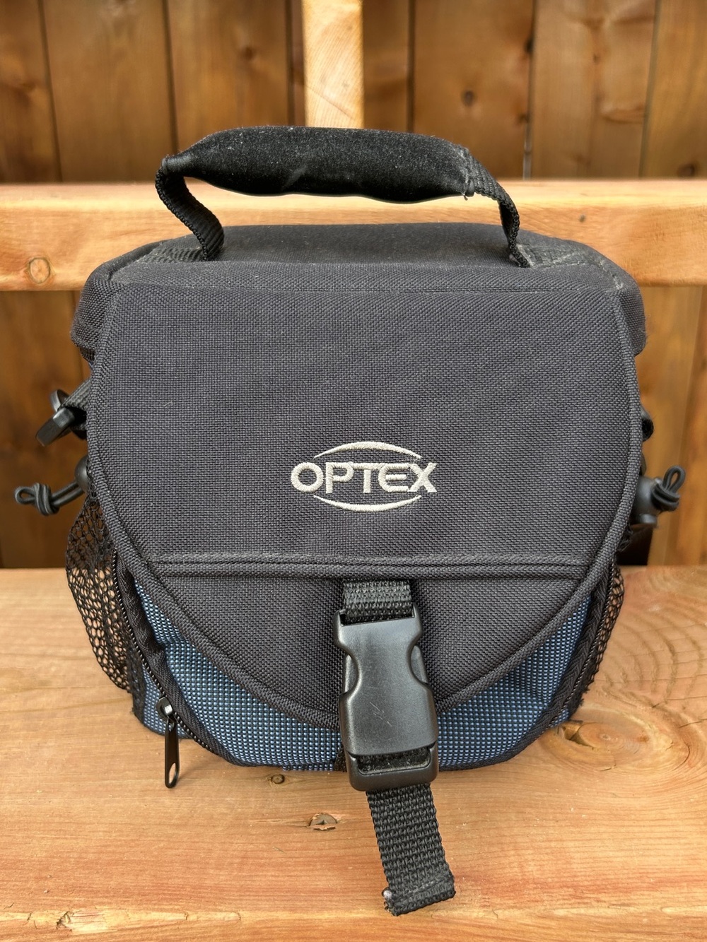Optex Black and Blue Padded Camera Bag with Shoulder Strap